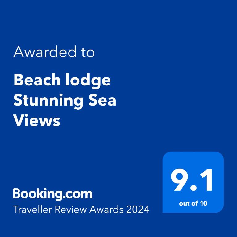 Certifikát, hodnocení, plakát nebo jiný dokument vystavený v ubytování Beach lodge Stunning Sea Views