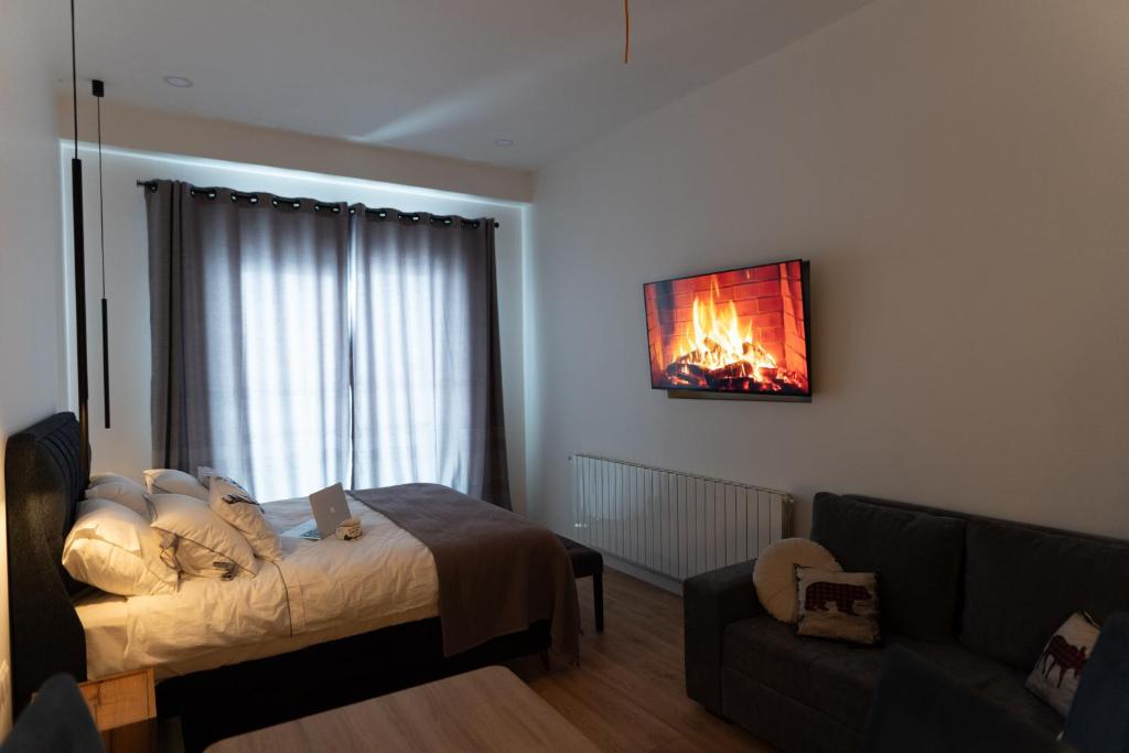 Postel nebo postele na pokoji v ubytování Your Cozy Montain Hideaway