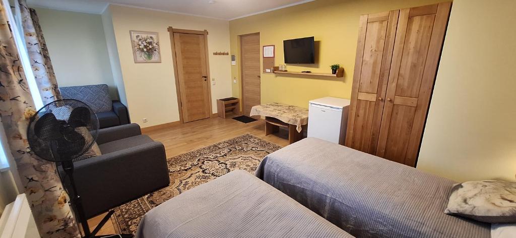 TV a/nebo společenská místnost v ubytování Hotel Senlīči