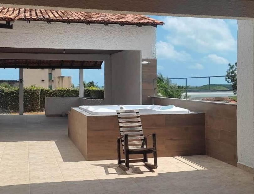 Ban công/sân hiên tại Casa muito grande super localização vista mar+SPA