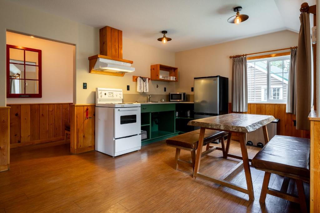 Kuchyň nebo kuchyňský kout v ubytování Pine Bungalows