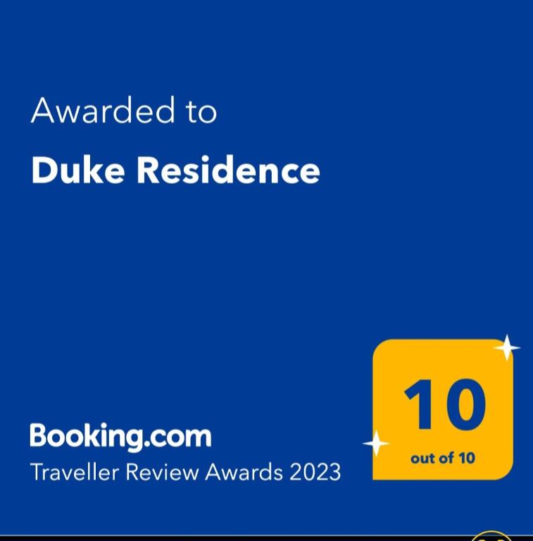 Certifikát, ocenenie alebo iný dokument vystavený v ubytovaní Duke Residence