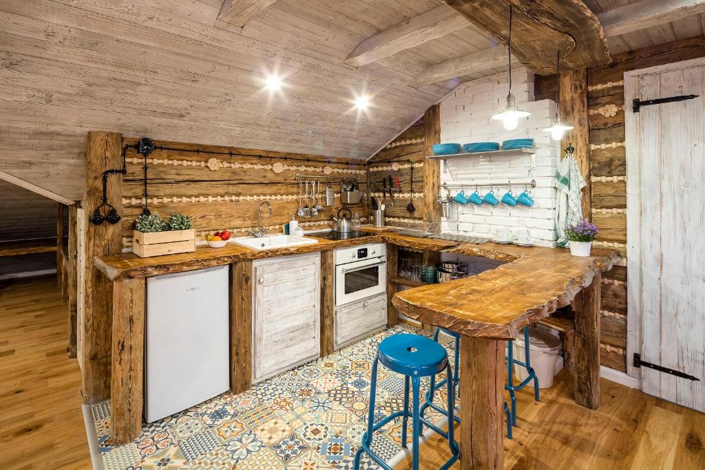 Kuchyň nebo kuchyňský kout v ubytování Apartmán Nebe