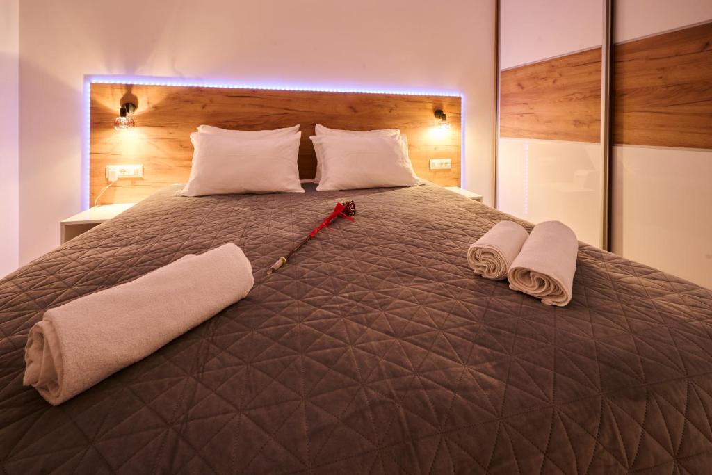 Postel nebo postele na pokoji v ubytování Apartma Morje