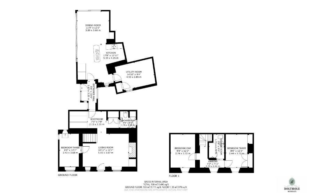 a floor plan of a house at Betty's Cottage in Burford