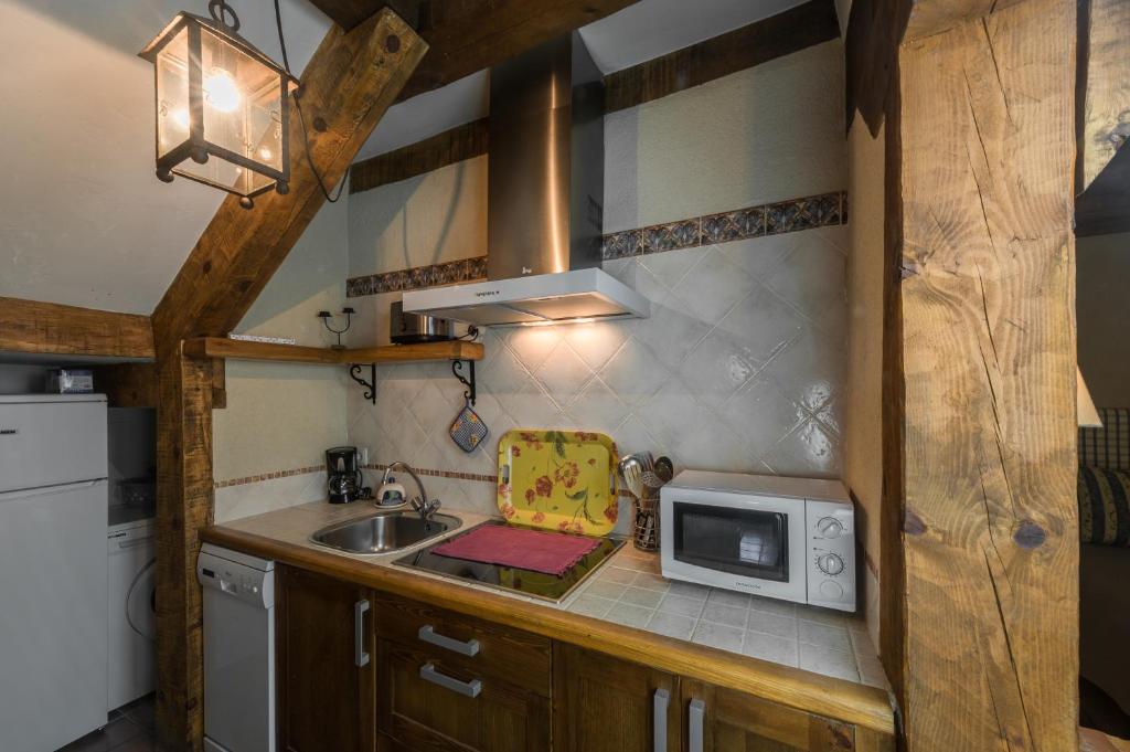 Kuchyň nebo kuchyňský kout v ubytování Apartamentos Lobiche