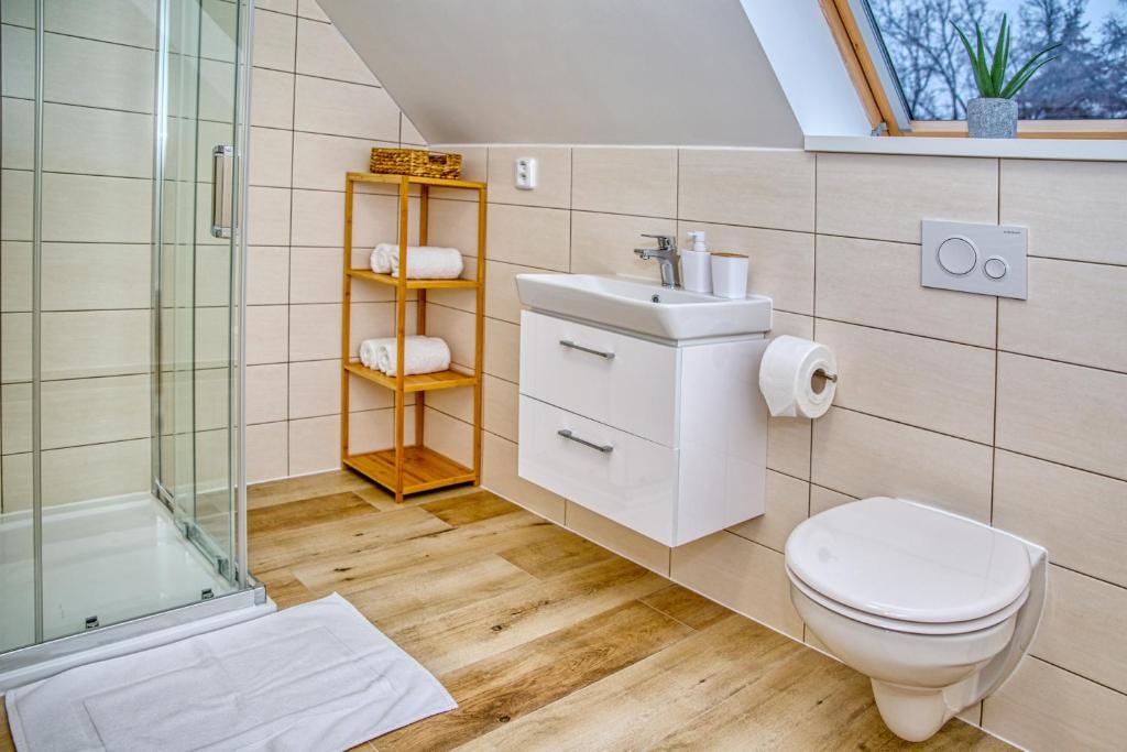 Koupelna v ubytování Hotel a Restaurace Růže