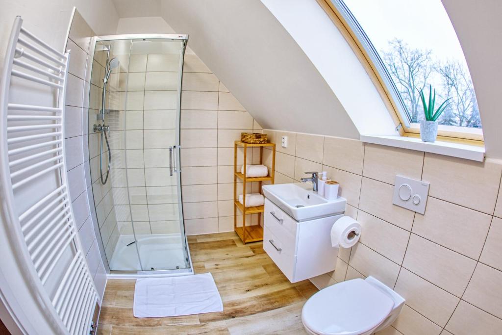 Koupelna v ubytování Hotel a Restaurace Růže