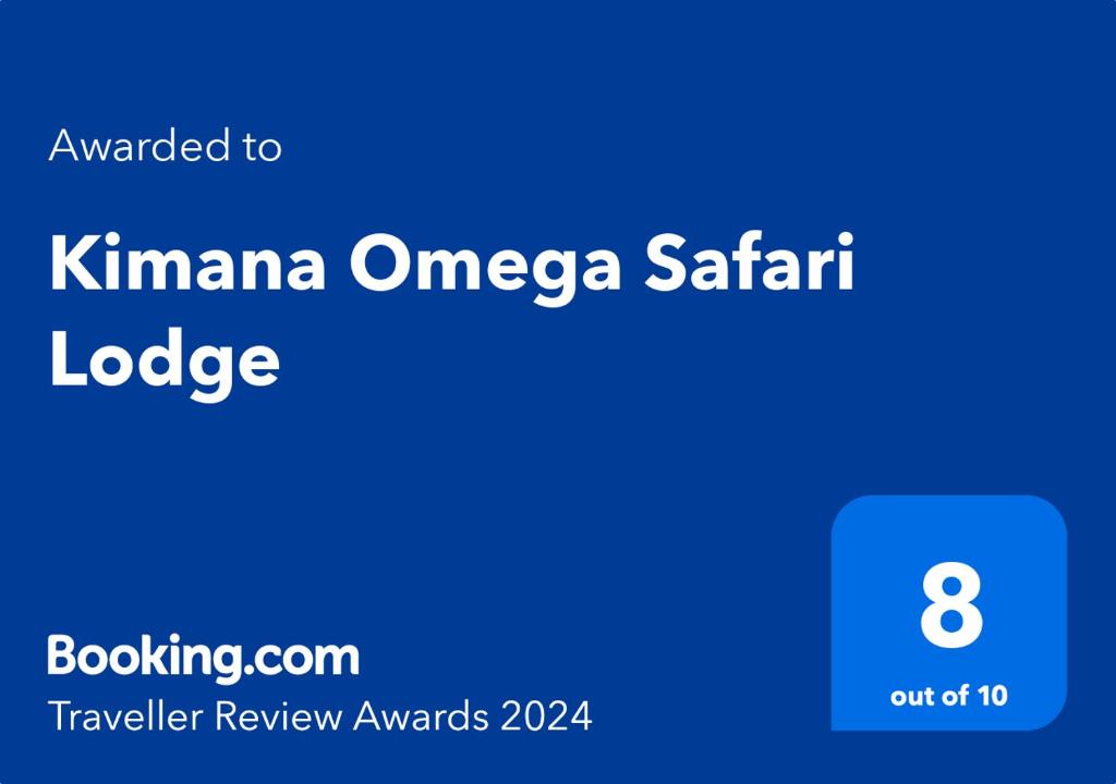 Certifikát, hodnocení, plakát nebo jiný dokument vystavený v ubytování Kimana Omega Safari Lodge