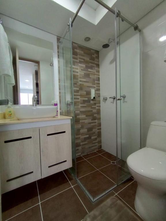 Baðherbergi á Apartamentos en Club Residencial