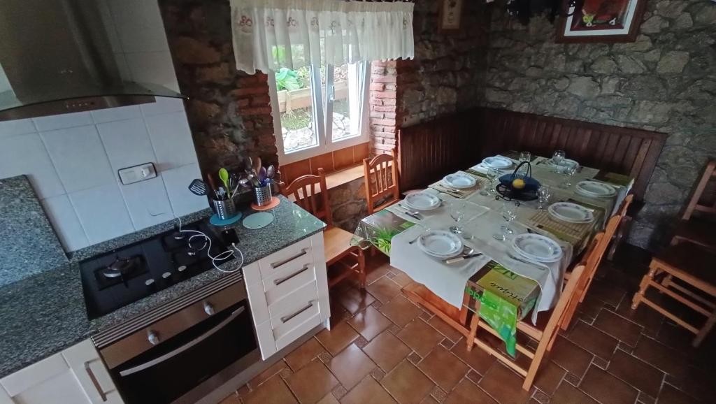 Kuchyň nebo kuchyňský kout v ubytování Casa la palmera