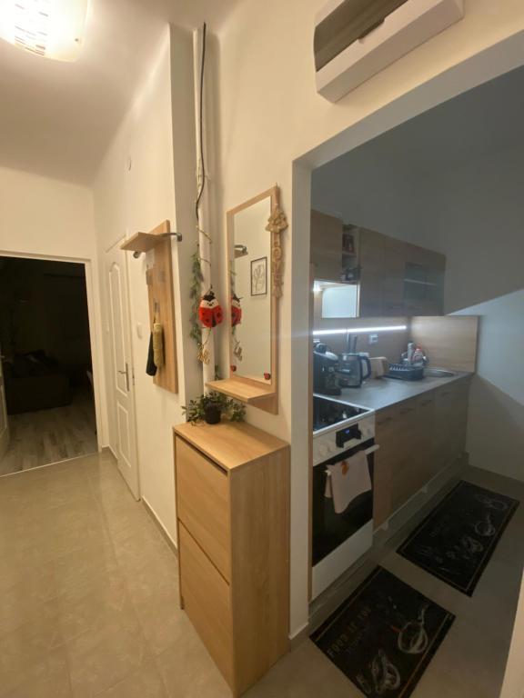 Eldhús eða eldhúskrókur á Katica Apartman