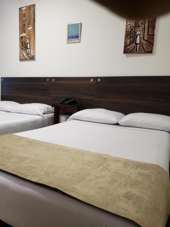 Postel nebo postele na pokoji v ubytování Hotel Suite Center Pereira