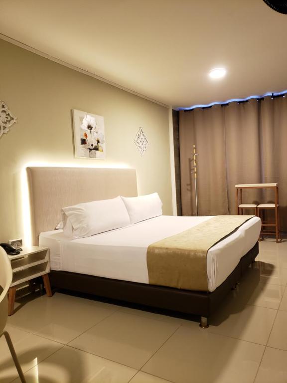 Postel nebo postele na pokoji v ubytování Hotel Suite Center Pereira