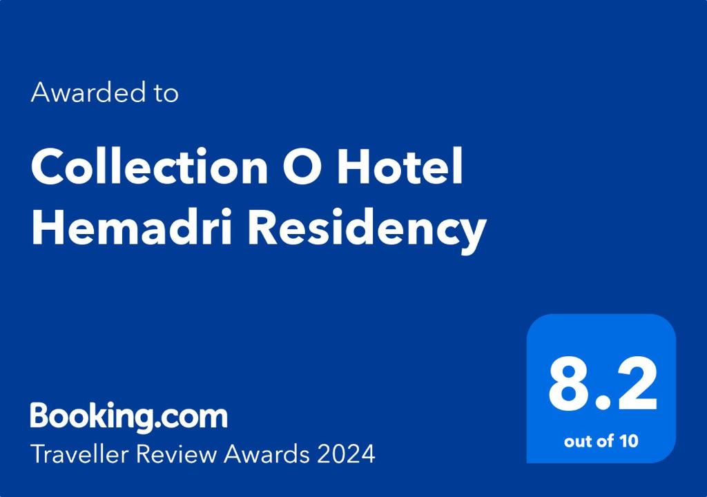 a blue sign that reads collection o hotel hehadhad residency at Collection O Hotel Hemadri Residency in Bangalore