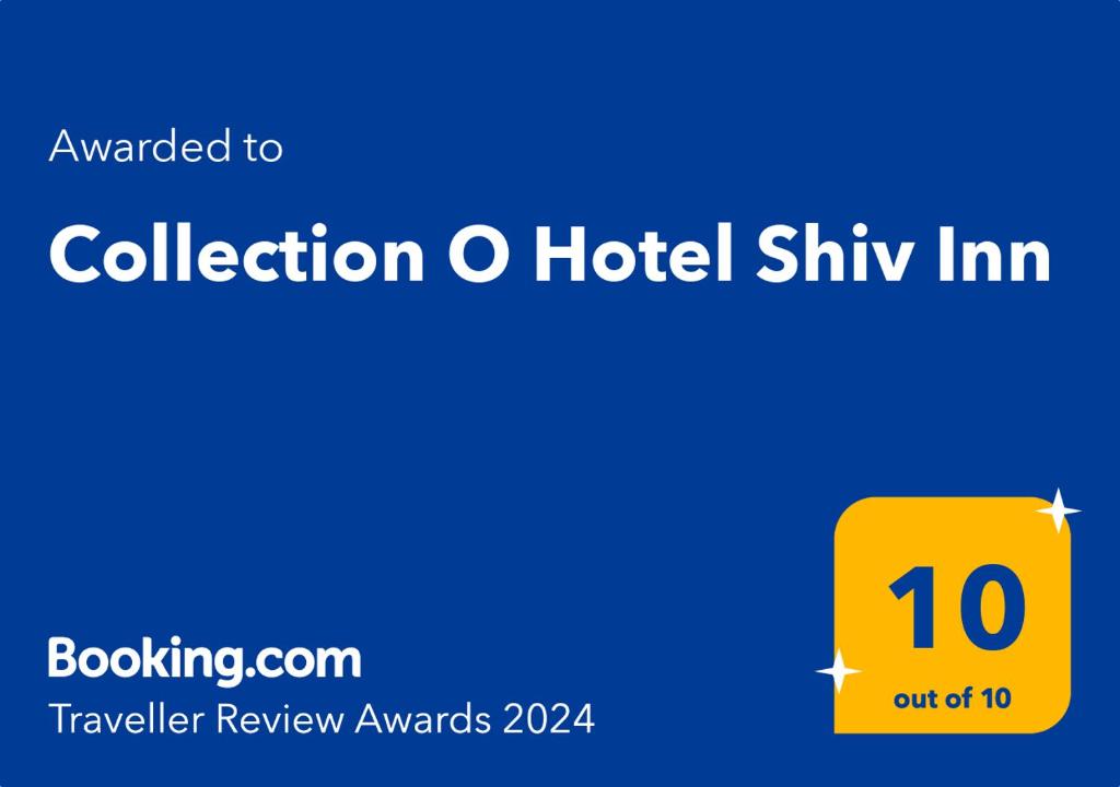 Ett certifikat, pris eller annat dokument som visas upp på Collection O Hotel Shiv Inn