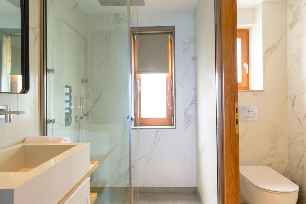 Koupelna v ubytování Casa di Plaka