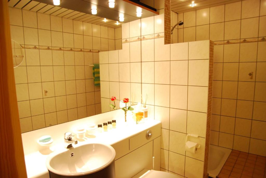 Koupelna v ubytování Hotel Central