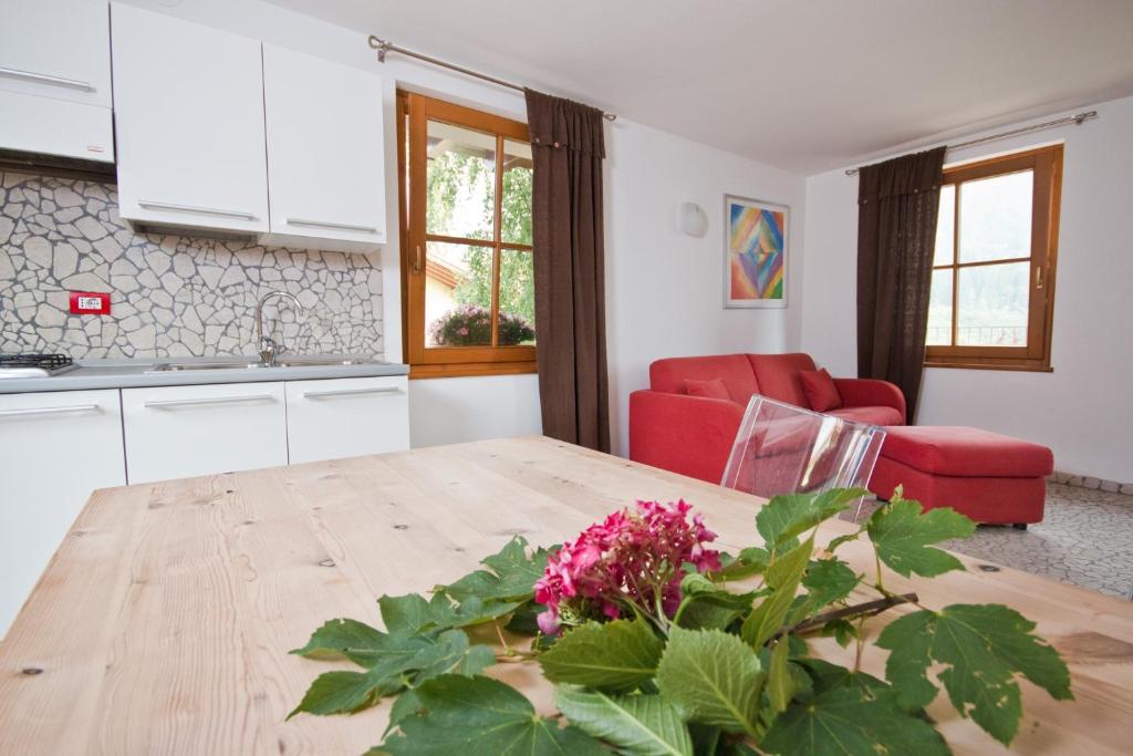 Kuchyň nebo kuchyňský kout v ubytování Hotel Martinelli