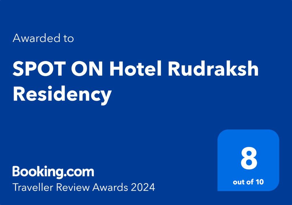 een blauw bord met een vlek op de betrouwbaarheid van het hotel Ruddiki bij OYO Hotel Rudraksh Residency in Bhilai