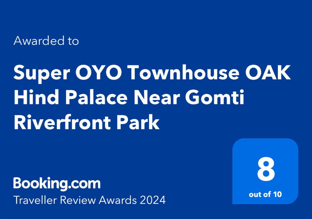 Un certificat, premiu, logo sau alt document afișat la Townhouse OAK Hind Palace Near Gomti Riverfront Park