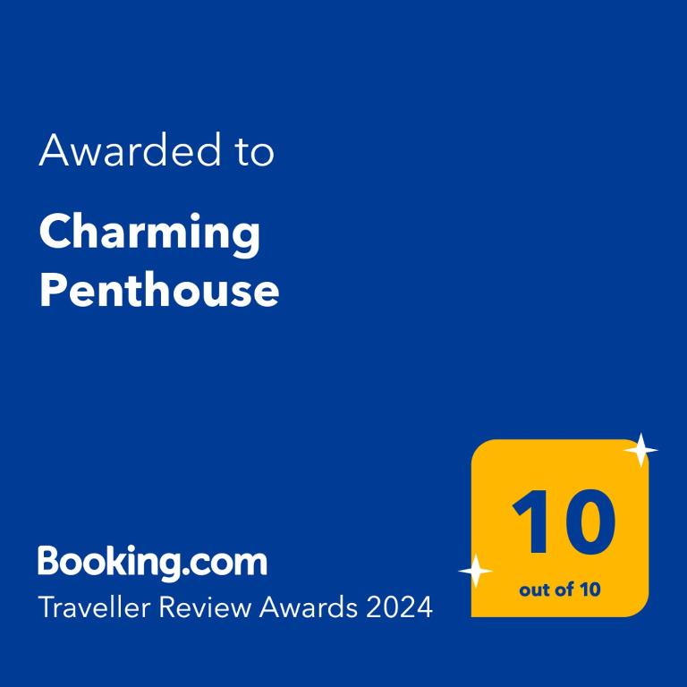 Certifikát, hodnocení, plakát nebo jiný dokument vystavený v ubytování Charming Penthouse