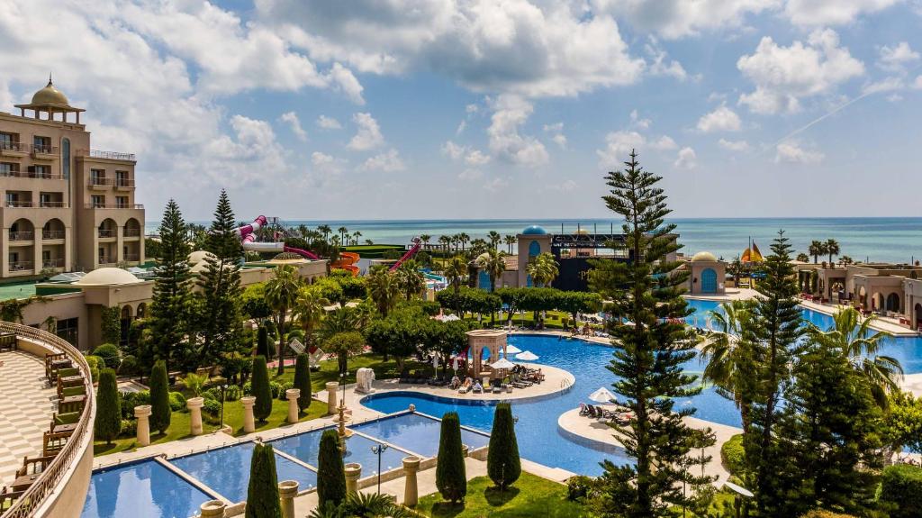 an aerial view of a resort with a pool at Spice Hotel & Spa - Ultra All Inclusive in Belek