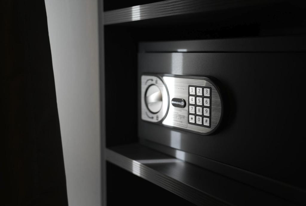 a microwave oven with its door open with its control panel at SO City Hotel Adults Only in St. Julianʼs