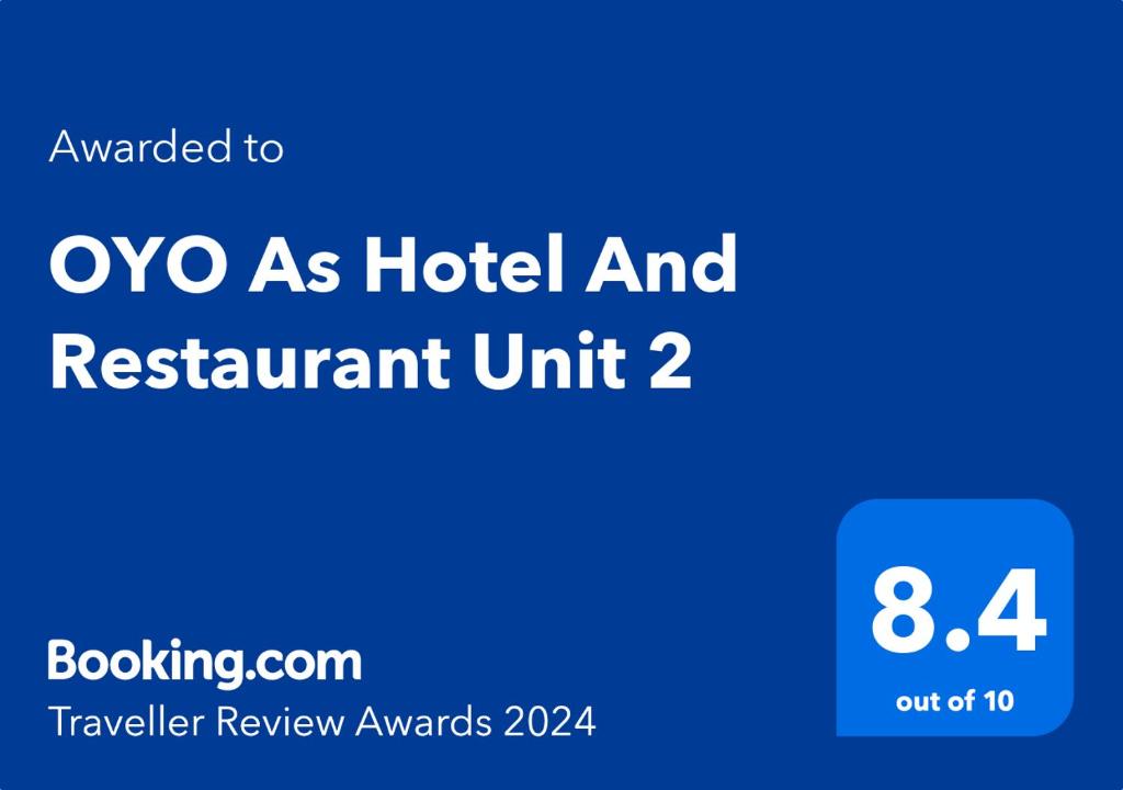 Et logo, certifikat, skilt eller en pris der bliver vist frem på OYO As Hotel And Restaurant Unit 2