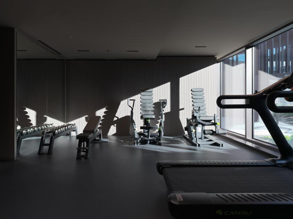 Fitness centrum a/nebo fitness zařízení v ubytování Le Fucine Hotel