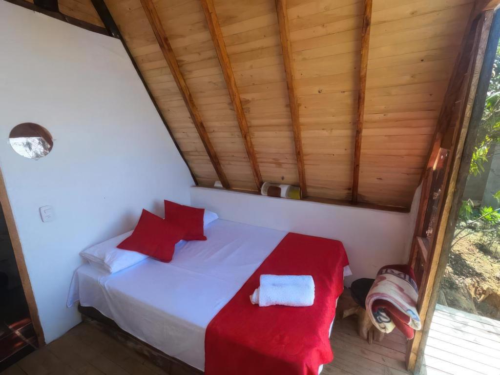 Postel nebo postele na pokoji v ubytování Chalet Celestial Wifi, Malla catamarán, Parking Privado