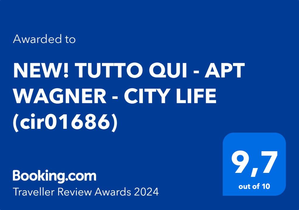 NEW! TUTTO QUI - APT WAGNER - CITY LIFE (cir01686) tanúsítványa, márkajelzése vagy díja