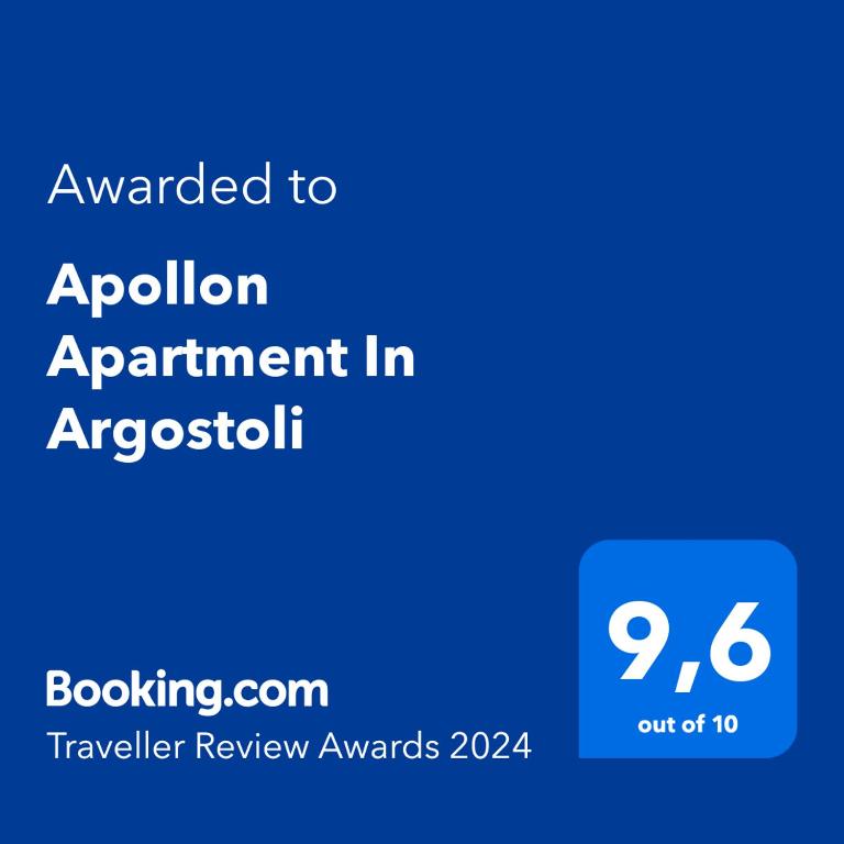 Certifikát, hodnocení, plakát nebo jiný dokument vystavený v ubytování Apollon Apartment In Argostoli