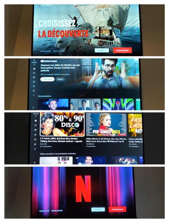 a collage of three pictures of a movie website at HÔTEL ROYAL MONTREUIL in Montreuil