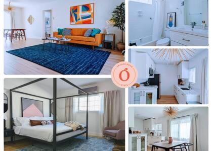 a collage of pictures of a living room and a living room at Designer 1BR 1BA Culver City Sony Studios in Los Angeles