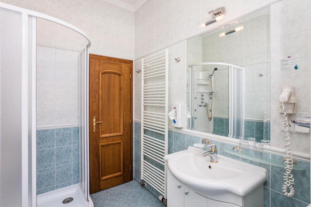 Koupelna v ubytování Hotel Jelínkova vila