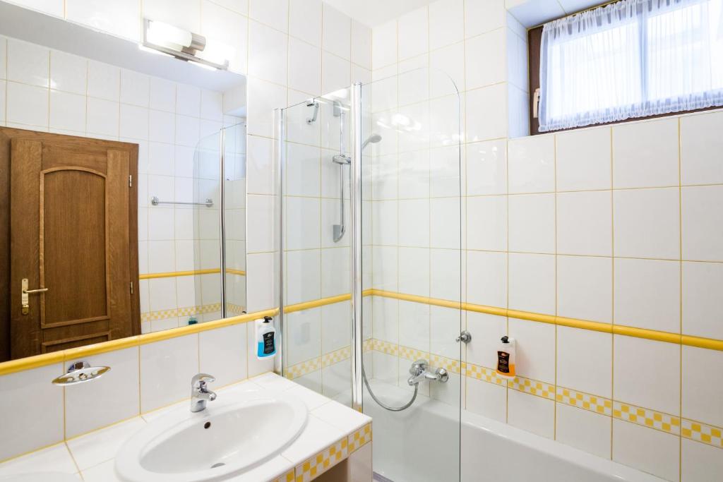 Koupelna v ubytování Hotel Jelínkova vila