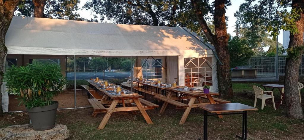 Zahrada ubytování CAMPING LE BEL AIR Mobil home L'OLIVIER 4 personnes