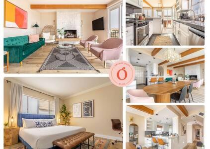 a collage of photos of a living room and a bedroom at Ocean View 3 bedroom Manhattan Beach Parking in Manhattan Beach