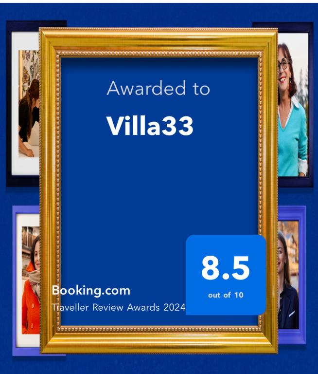 Certifikát, hodnocení, plakát nebo jiný dokument vystavený v ubytování Villa33
