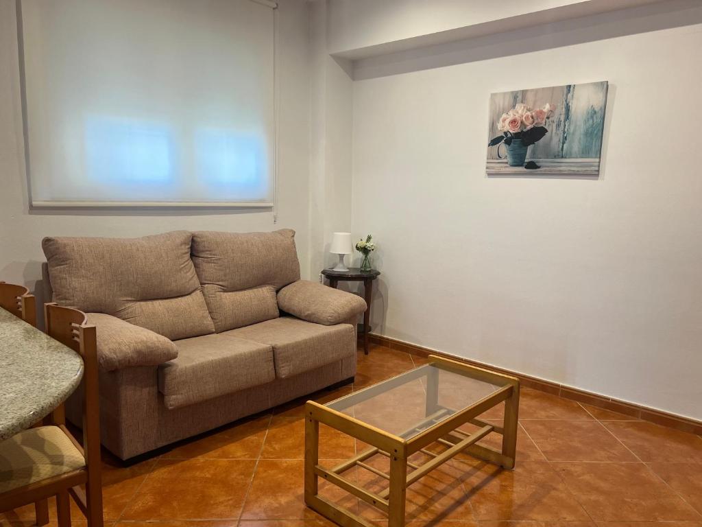 Posezení v ubytování Apartamento playa da Ribeira