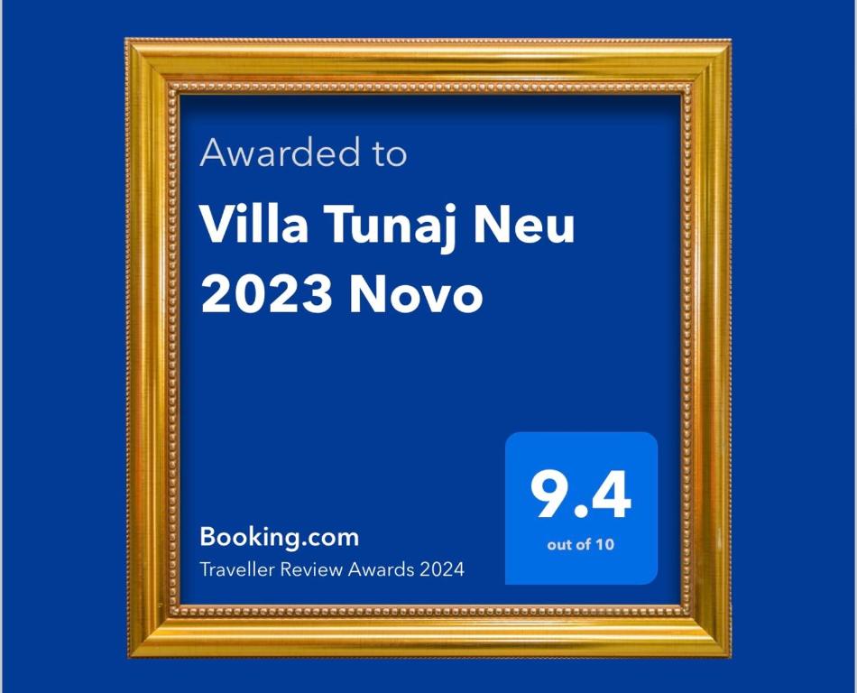 Un certificado, premio, letrero u otro documento en Villa Tunaj new Pool and BBQ