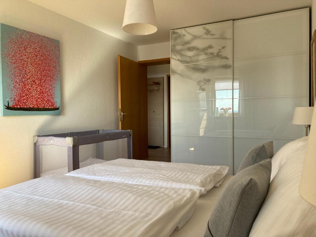 Postel nebo postele na pokoji v ubytování Ferienwohnung Panorama