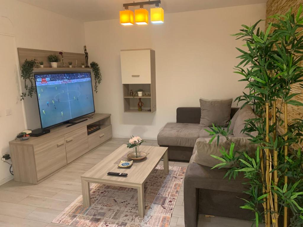 Μια τηλεόραση ή/και κέντρο ψυχαγωγίας στο ANNABELLE Comfort & Luxury Apartament brand new!