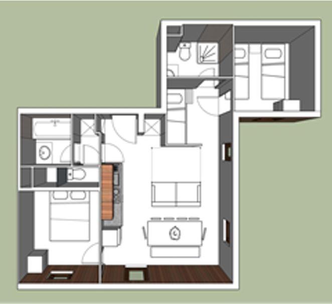 Plan piętra w obiekcie Appartement 6/8 pers à 200 m des pistes - piscine