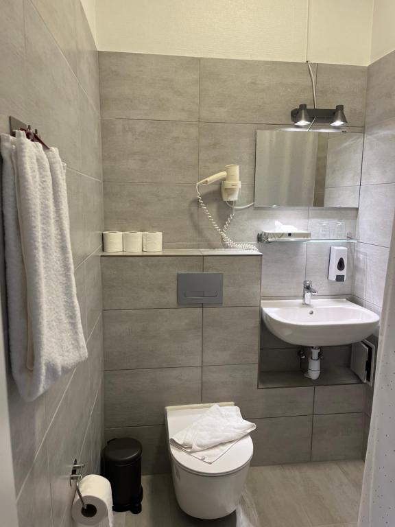 Koupelna v ubytování Hotel Skandia