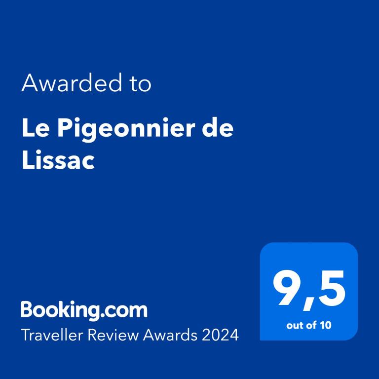 Certifikát, hodnocení, plakát nebo jiný dokument vystavený v ubytování Le Pigeonnier de Lissac