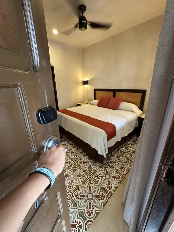 Cama o camas de una habitación en Hotel Meson del Marques