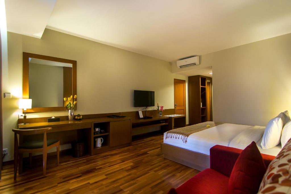 TV a/nebo společenská místnost v ubytování Seminyak Square Hotel And Villas