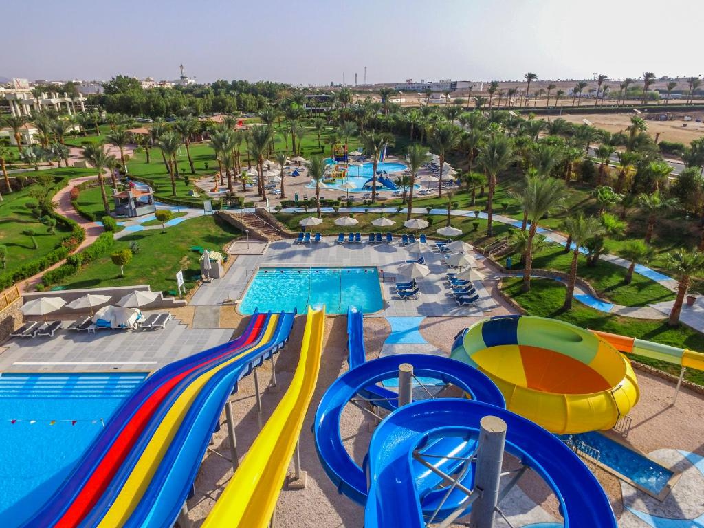 an aerial view of a water park at Xperience Kiroseiz AquaPark Premier-Naama Bay in Sharm El Sheikh